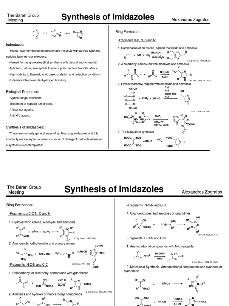 Synthesis of Imidazoles | PDF