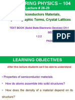 Semiconductors Materials, Crystallographic Terms, Crystal Lattices