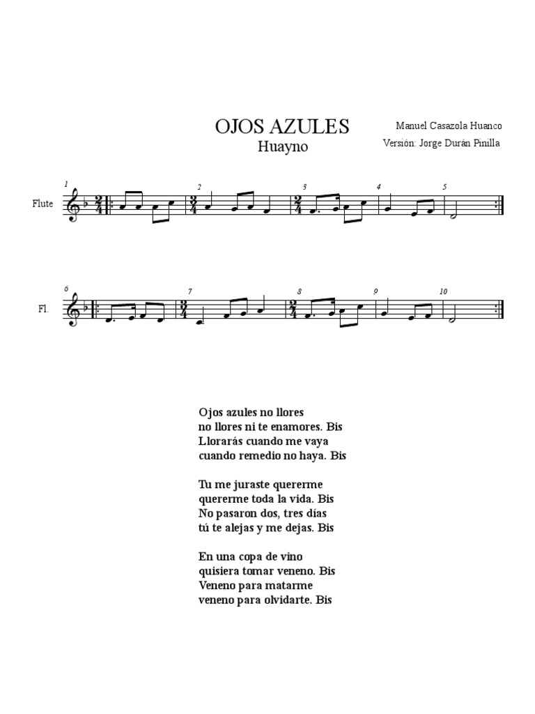 Ojos Azules Flauta PDF