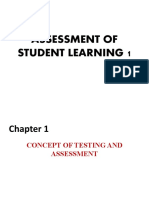 ASSESSMENT OF STUDENT LEARNING 1 Chapter 1