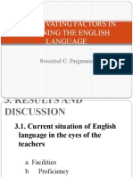 Demotivating Factors in Learning The English Language