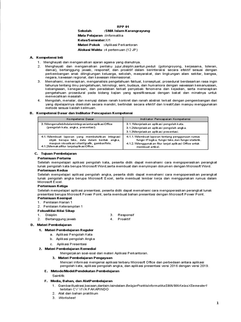 RPP-Informatika 01 | PDF | Komputer