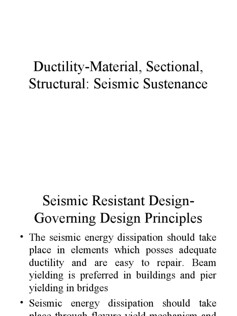 Seismic Design Principles for Ductility | PDF | Deformation ...
