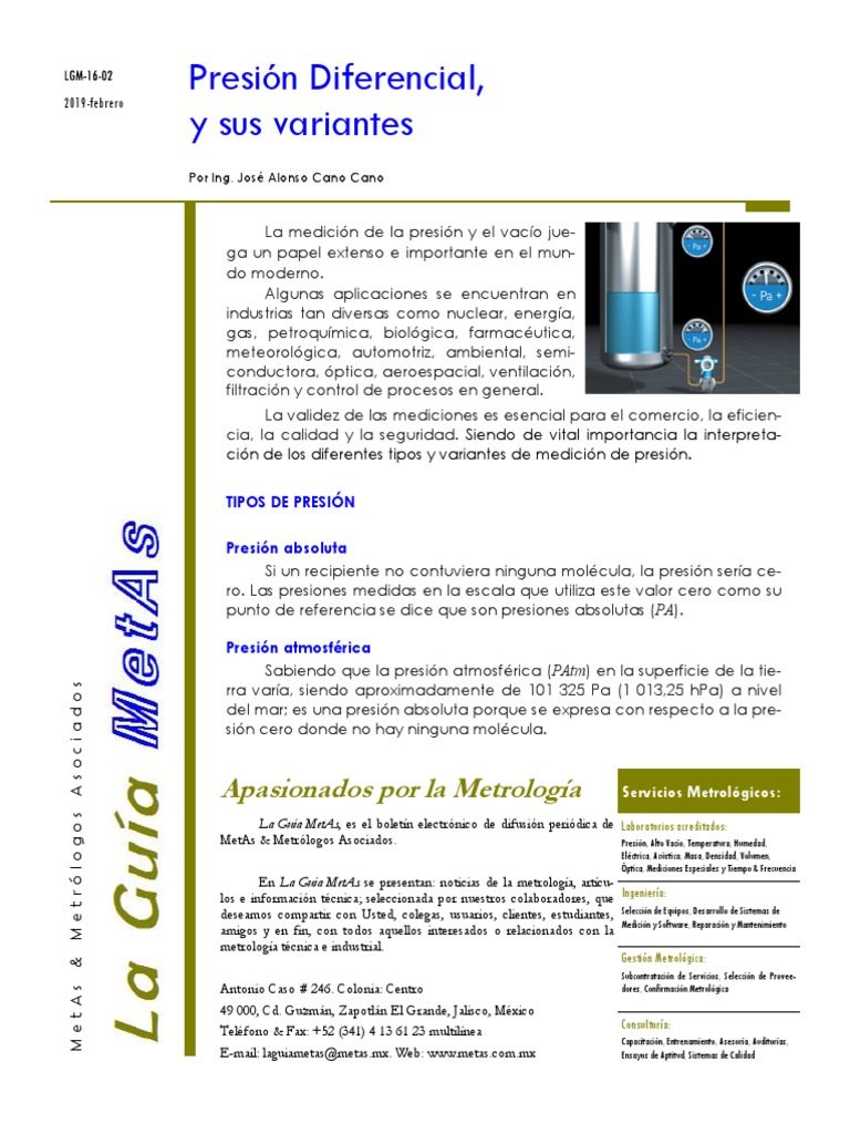 La Guia MetAs 16 02 Presion Diferencial | PDF | Vacío | Presión