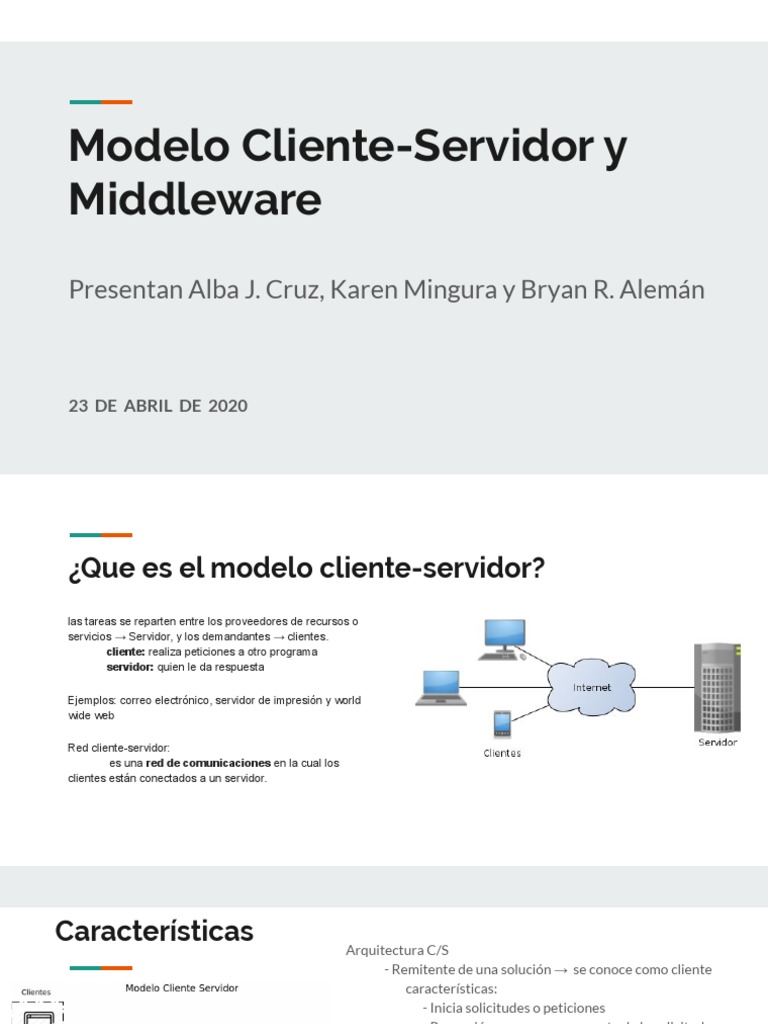 Modelo Cliente-Servidor y Middleware | PDF | Modelo cliente-servidor ...