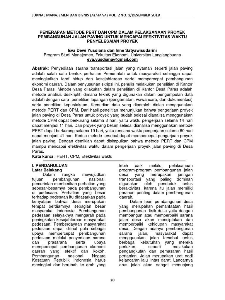 Penerapan Metode Pert Dan CPM Dalam Pela 8ba14834 | PDF | Seni | Sains ...