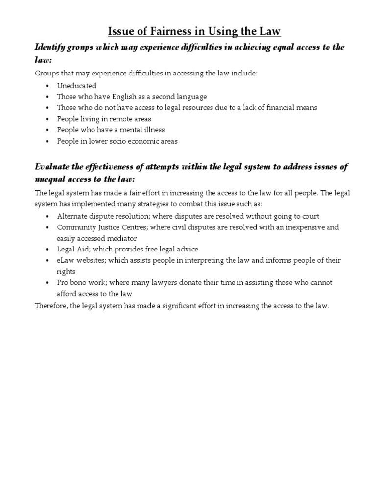 Issue of Fairness in Using The Law | PDF