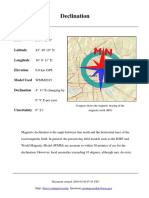 Declination: Compass Shows The Magnetic Bearing of The Magnetic North (MN)