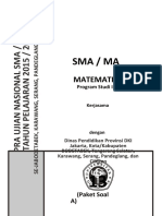 SMA MA Matematika Program Studi IPA Kerjasama dengan Dinas Pendidikan Provinsi DKI Jakarta, Kota/Kabupaten BODETABEK, Tangerang Selatan, Karawang, Serang, Pandeglang, dan Cilegon