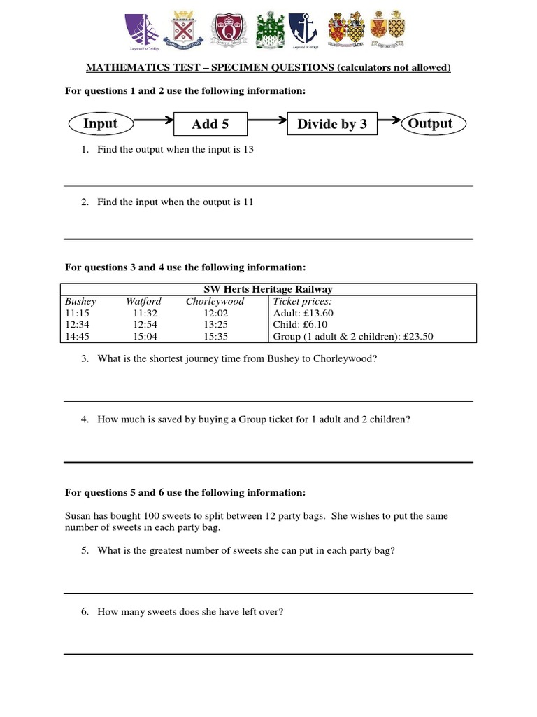 Input Add 5 Output Divide by 3 | PDF | Shape | Elementary Mathematics