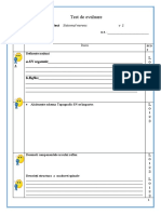 Test de Evaluare: Subiect Sistemul Nervos V 1