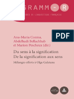 Du Sens A La Signification - Ana-Maria Cozma Abdelhadi Bellachhab Marion Pescheux PDF