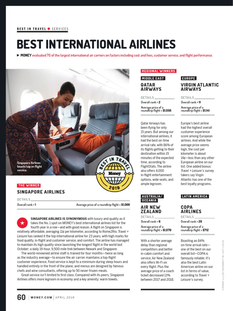 Best International Airlines PDF Airlines Aviation