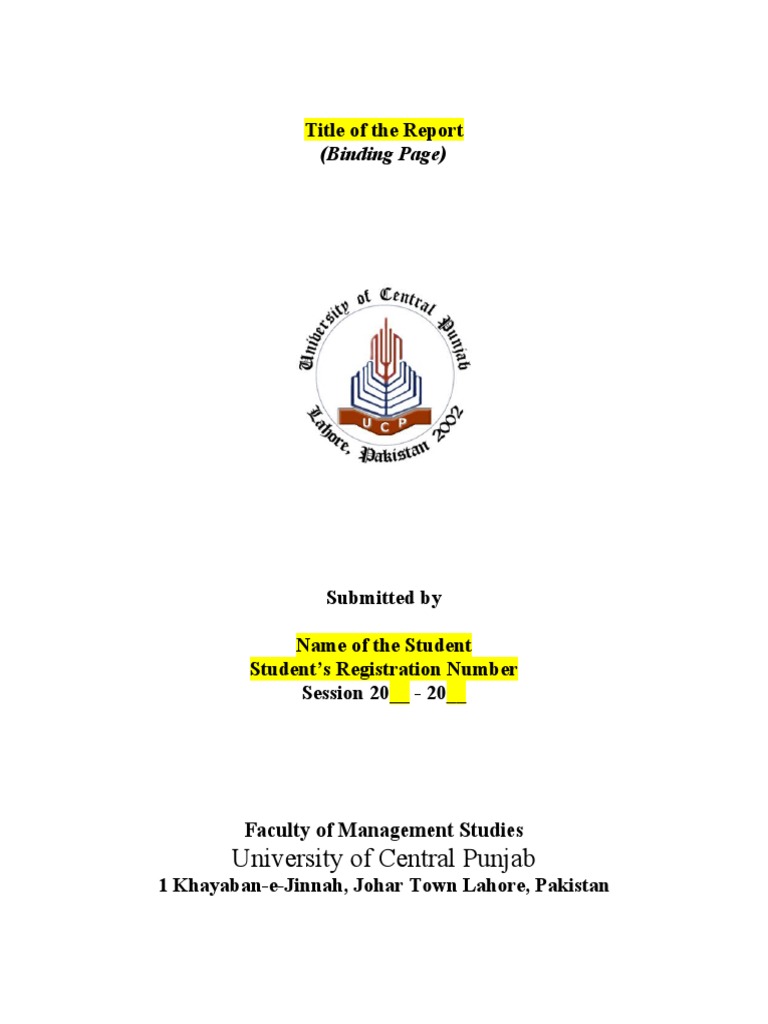 Front Pages For Internship Project | PDF | Copyright | Intellectual Works