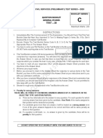 Test Code: A-20128: Question Booklet General Studies
