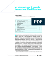 Comportement des Métaux à Grande Vitesse de Déformation. Modélisation