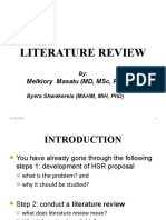 Literature Review: Melkiory Masatu (MD, MSC, PHD)