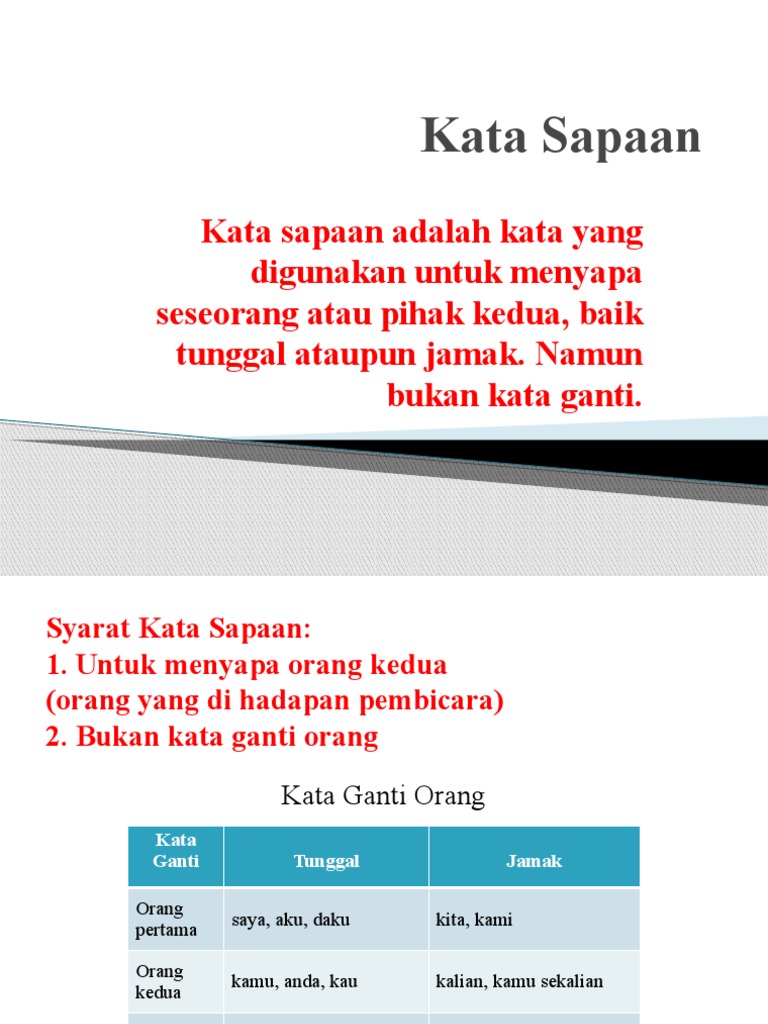 Kata Sapaan