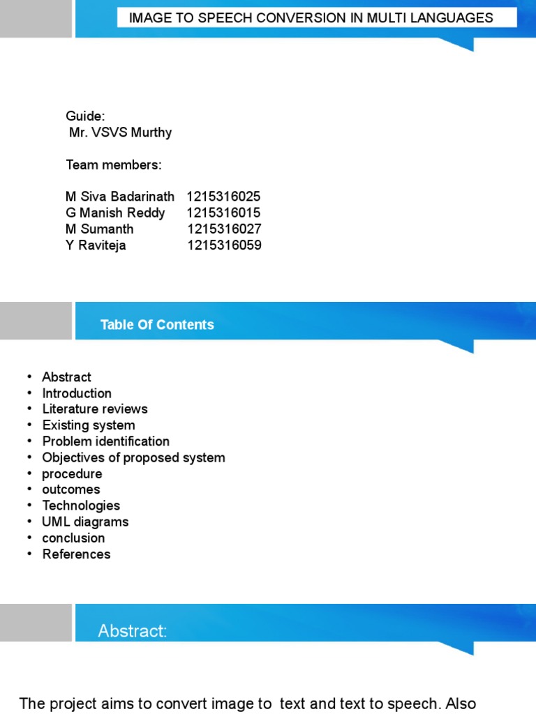 Image to Speech for Multi-Language Support | PDF | Optical Character ...
