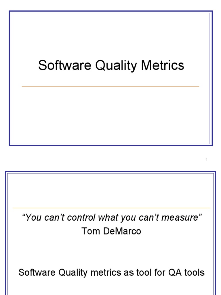 Software Quality Metrics Overview | PDF | Software Quality ...