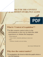 Affect of The Context Acquisition On Bilingualism