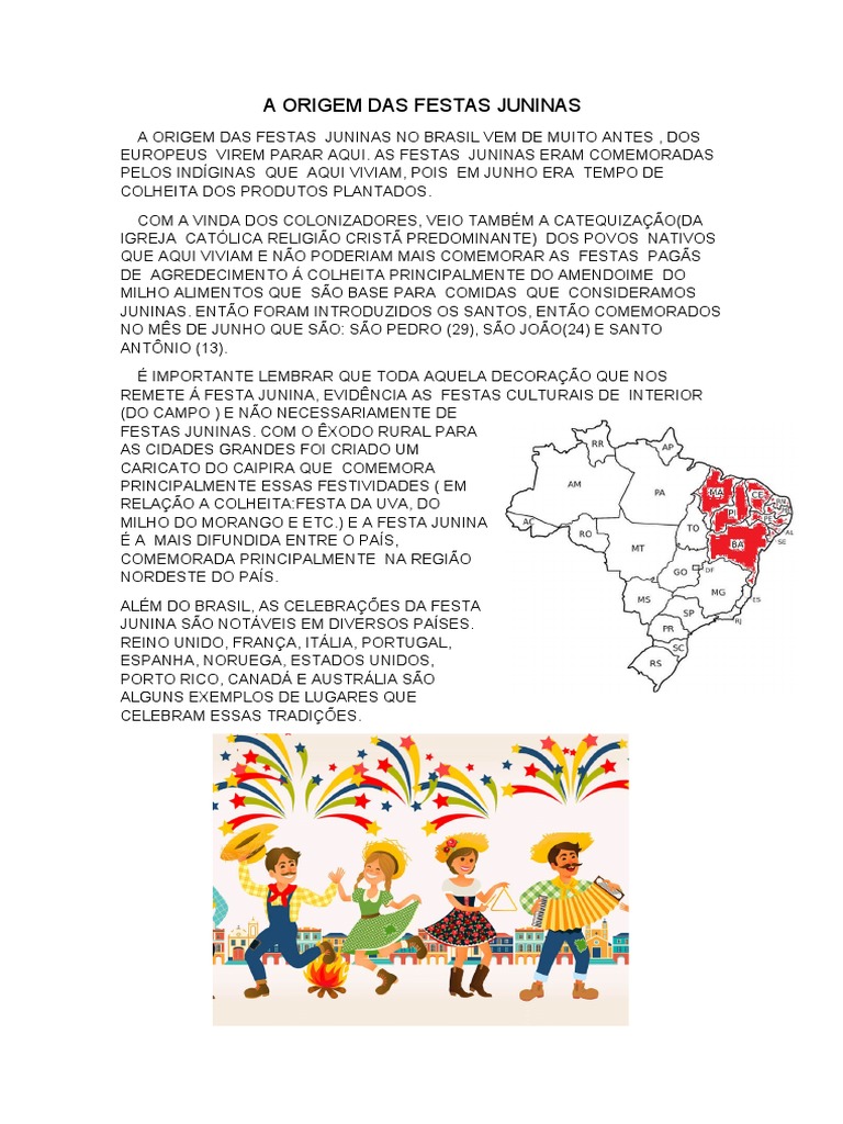 Origem das Festas Juninas no Brasil | PDF | Ciências Sociais | História