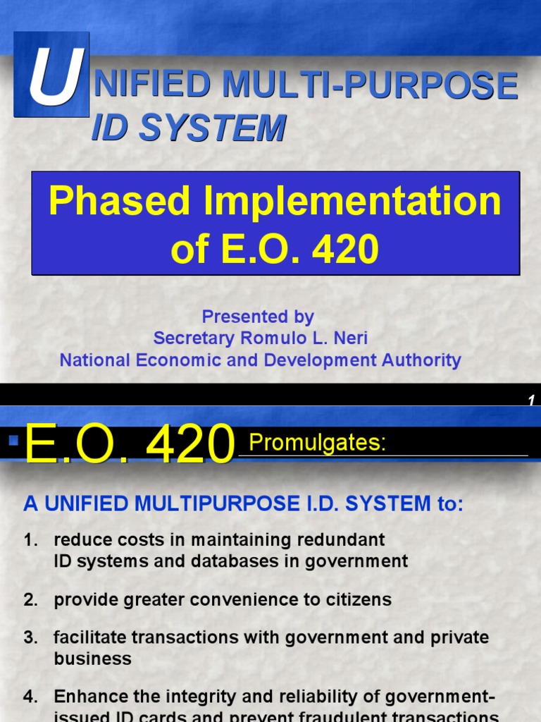 E0420 Unified ID Phased Implementation 4-26-05 | PDF | Identity ...
