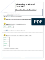 Excel2003 - Practice Activity - Getting Started - 1