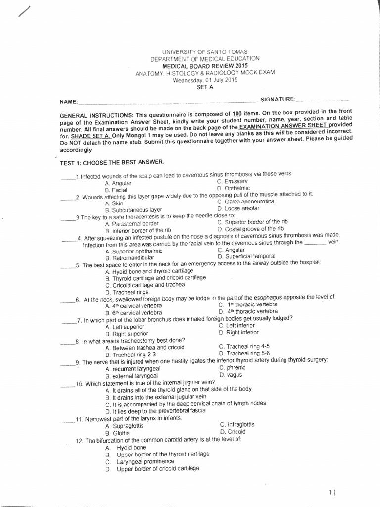 UST Mock Boards - Anatomy-2 PDF | PDF