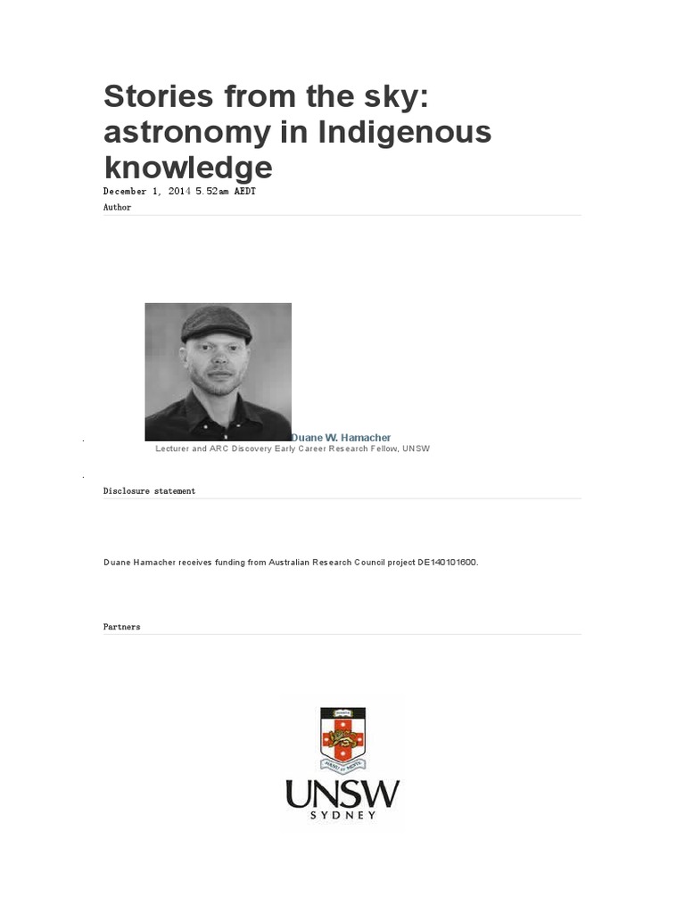 Indigenous Astronomical Knowledge: Stories from the Sky | PDF | Stars ...