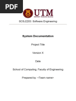 System Documentation: SCSJ2203: Software Engineering