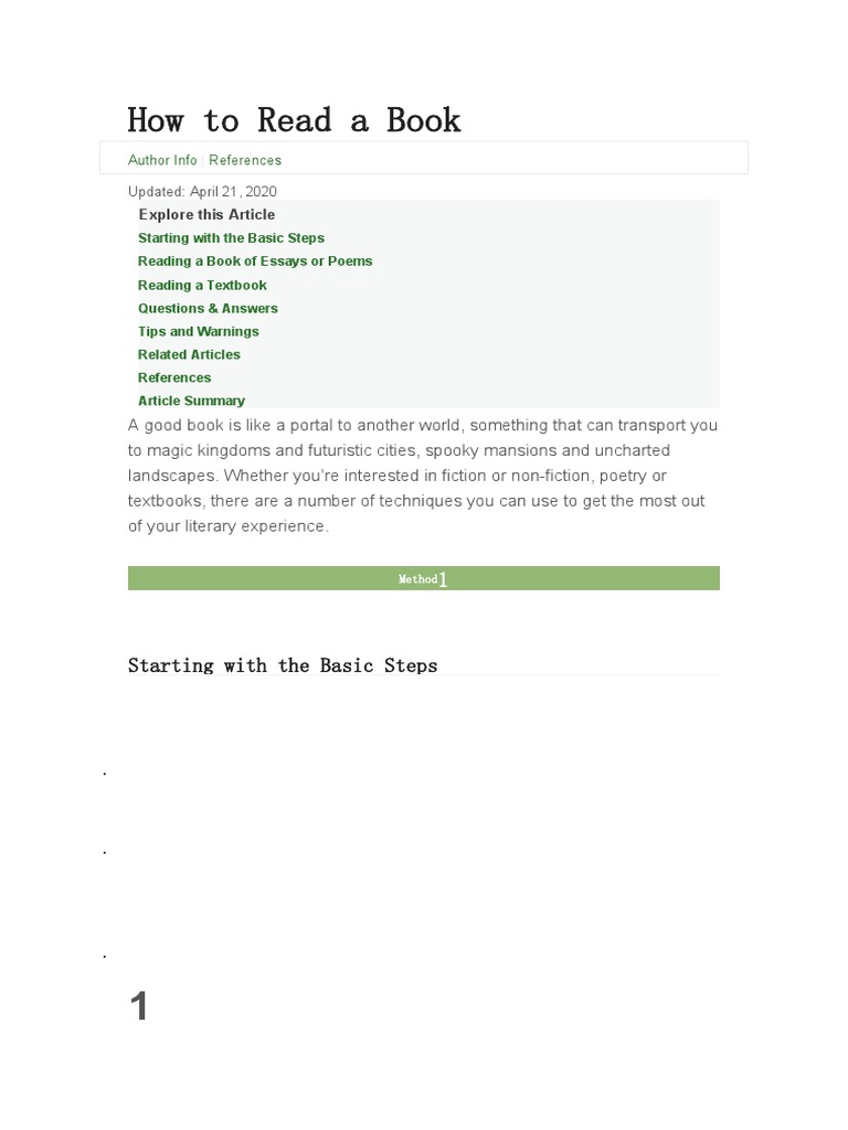 How to Read a Book Effectively | PDF | Books | E Books