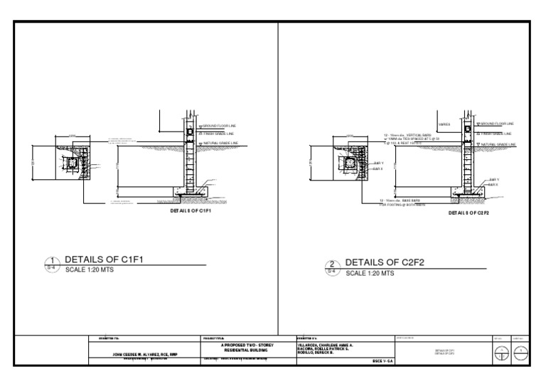 Details of C1F1 Details of C2F2: Scale 1:20 Mts Scale 1:20 Mts | PDF