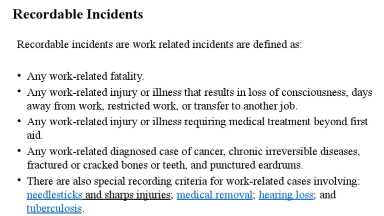 Understanding Recordable Incidents | PDF