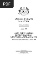 Akta Suruhanjjaya Komunikasi Dan Multimedia 1998 Akta 589