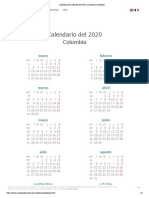 Calendario de Colombia Del 2020 - ¿Cuándo en El Mundo