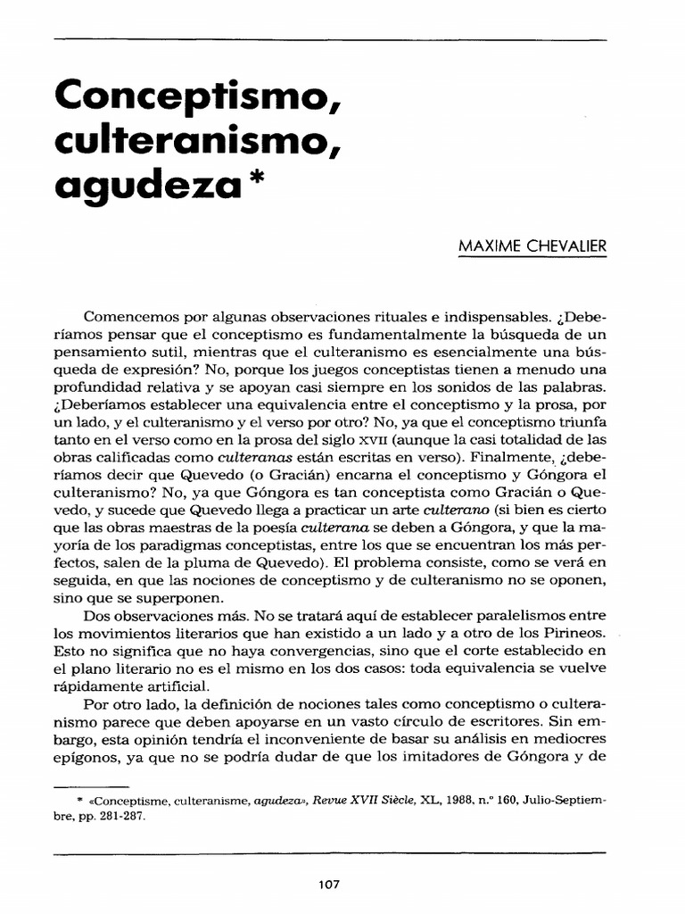 Conceptismo Culteranismo Agudeza Pdf Poesía Literatura Española