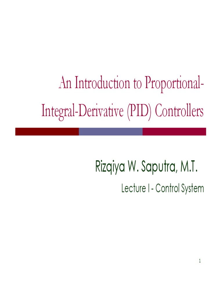 Lecture I - Introduction To PID Control System | PDF | Control Theory ...