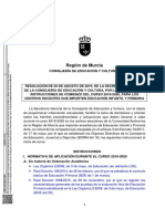 Resolución Instrucciones Inicio de Curso 2019-2020 Ed. Infantil y Primaria