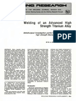 Welding of An Advanced High Strength Titanium Alloy