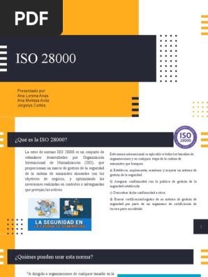 Iso 28000 Pdf Organizacion Internacional Para La Estandarizacion Informacion