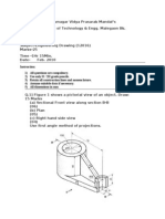 Instruction: 1) All Questions Are Compulsory. 2) Use Only H / 2H Grade Pencils. 3) Retain All Construction Lines and Nomenclature. 4) Assume Suitable Data If Necessary. 5) All Dimensions in MM