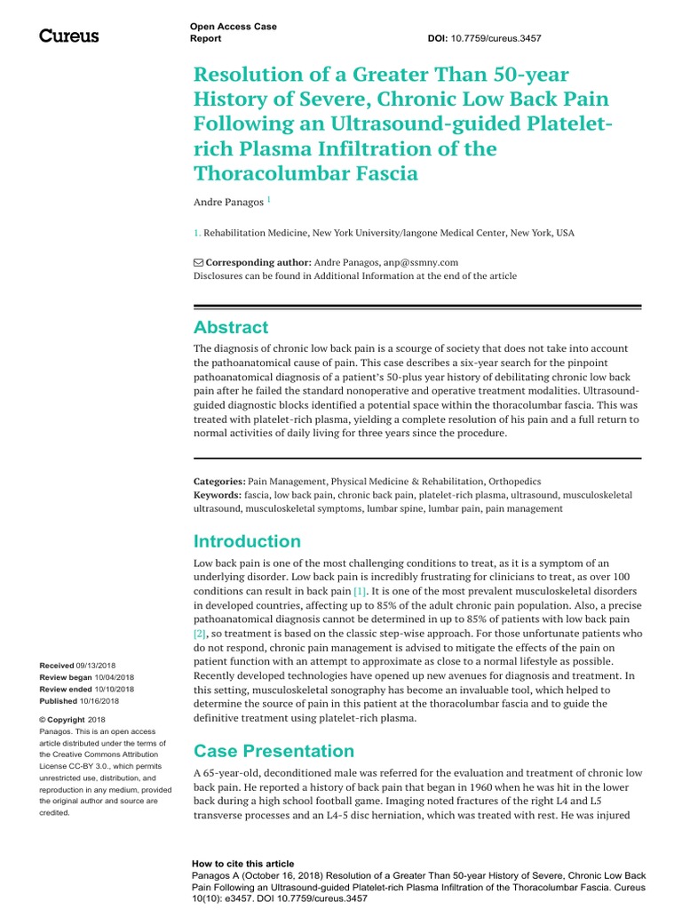Us Guided PRP Inj | PDF | Back Pain | Pain