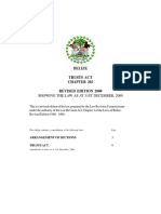 Belize Trusts Act Revised Edition 2000: Showing The Law As at 31St December, 2000