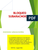 Bloqueo Subaracnoideo