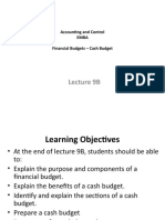 Lecture 9B - Financial Budgets