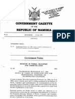 Government Gazette for Tariff of Consulting Fees