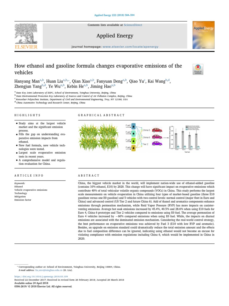 1 s2.0 S0306261918304471 Main PDF | PDF | Gasoline | Ethanol Fuel