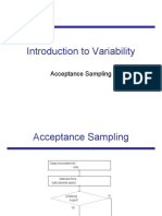 Introduction To Variability: Acceptance Sampling