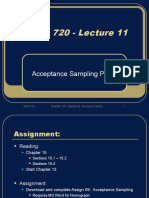 ENGM 720 - Lecture 11: Acceptance Sampling Plans